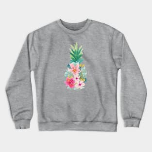 Watercolor Floral Pineapple Crewneck Sweatshirt